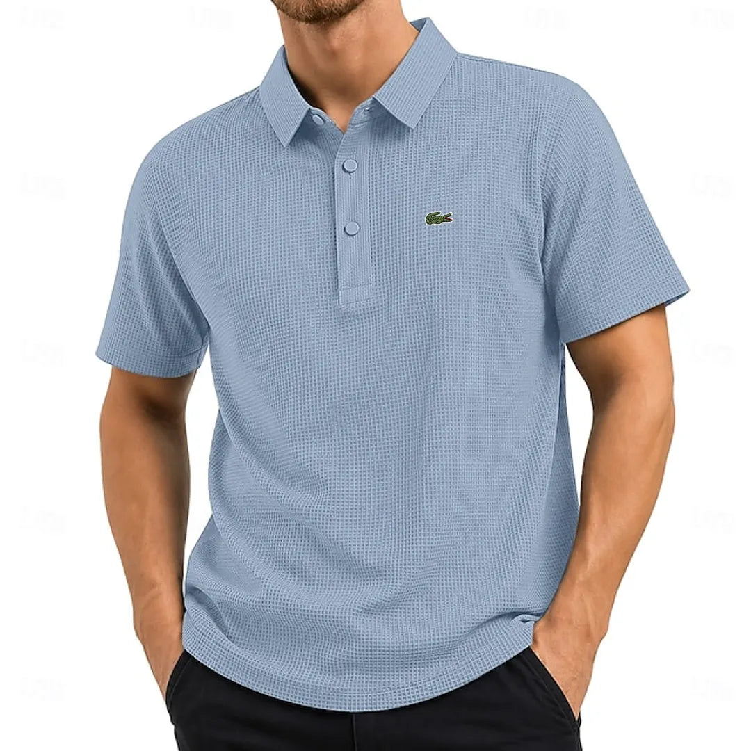 Bestseller! Men's Cooling Ice-Silk Waffle-Knit Polo Shirt