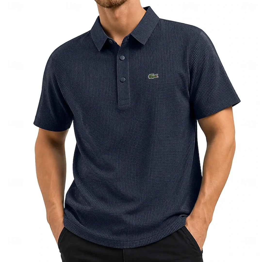 Bestseller! Men's Cooling Ice-Silk Waffle-Knit Polo Shirt