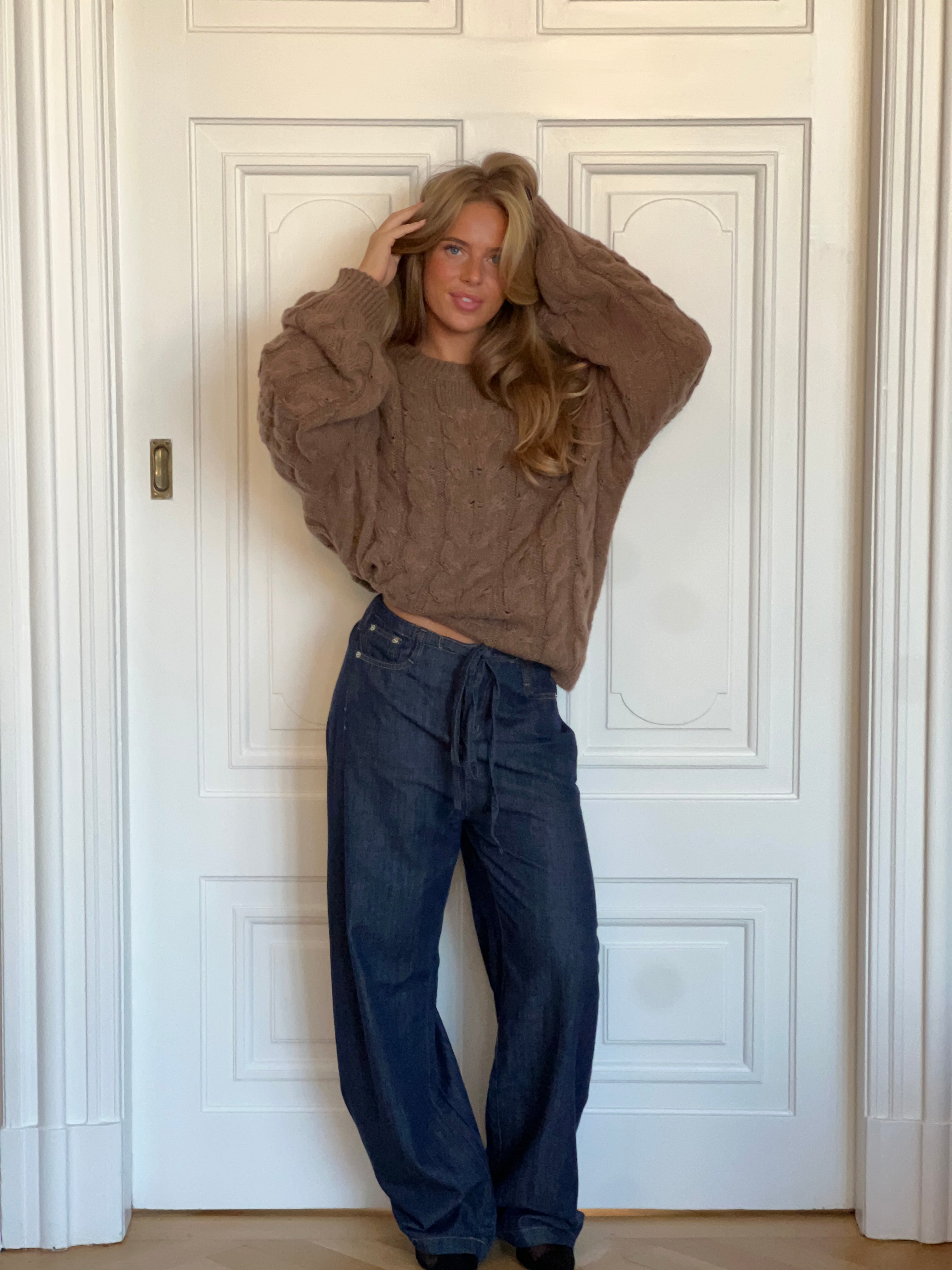 Anora chunky knit sweater - Brown