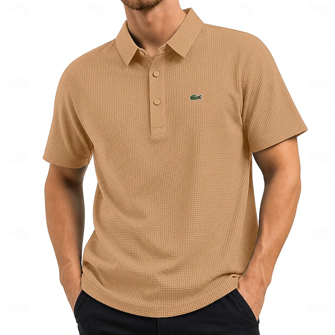 Bestseller! Men's Cooling Ice-Silk Waffle-Knit Polo Shirt