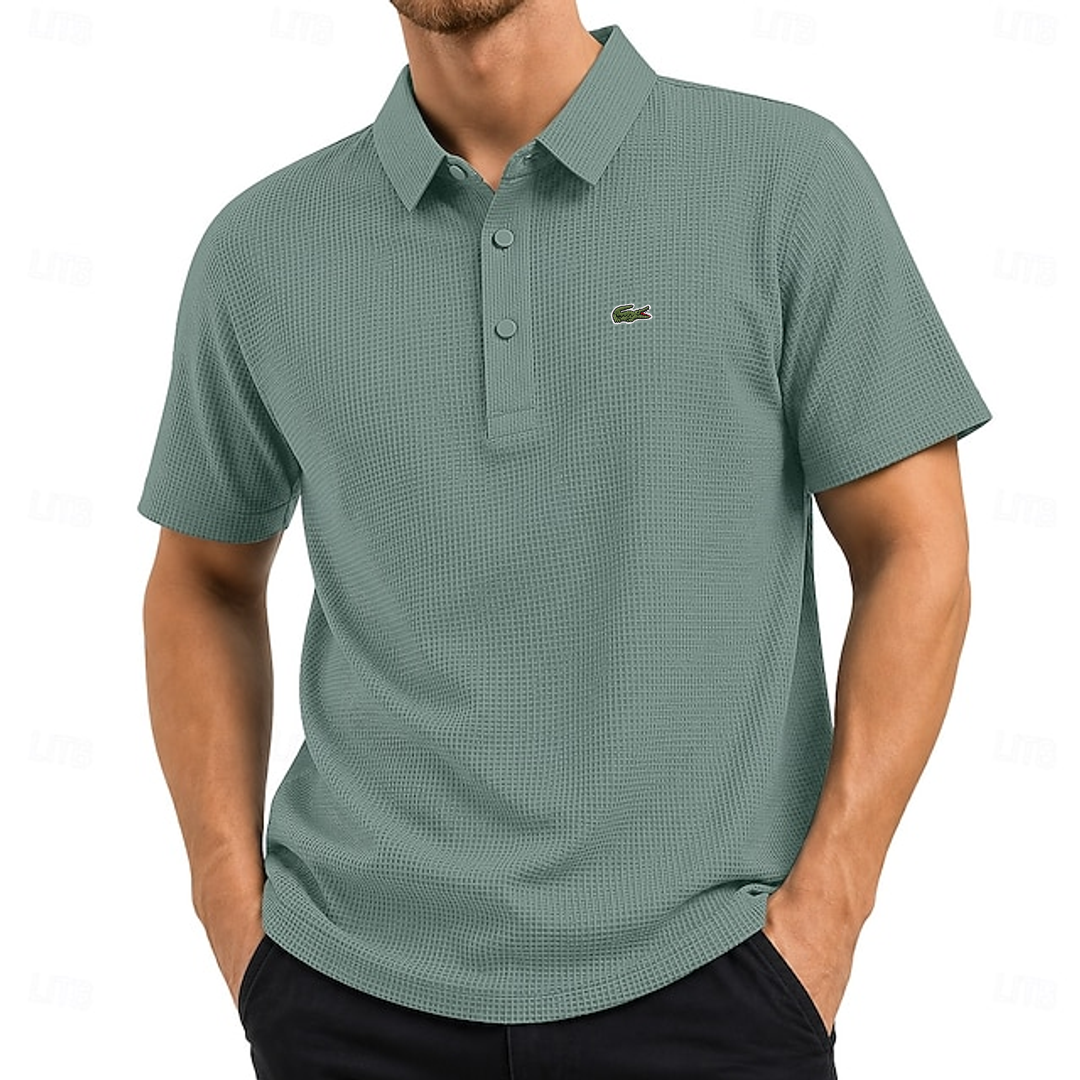 Bestseller! Men's Cooling Ice-Silk Waffle-Knit Polo Shirt