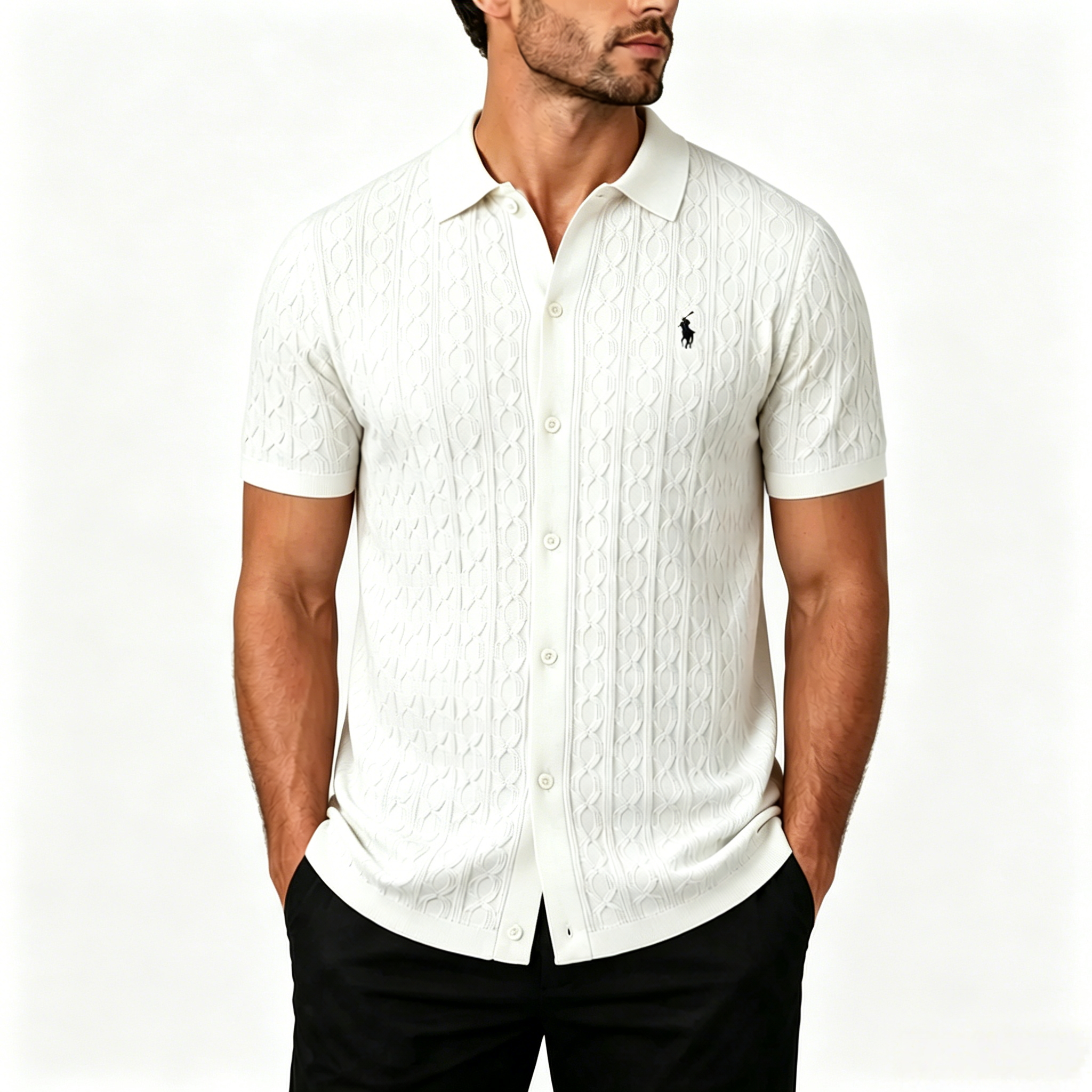 Heritage Cable Knit Button Polo