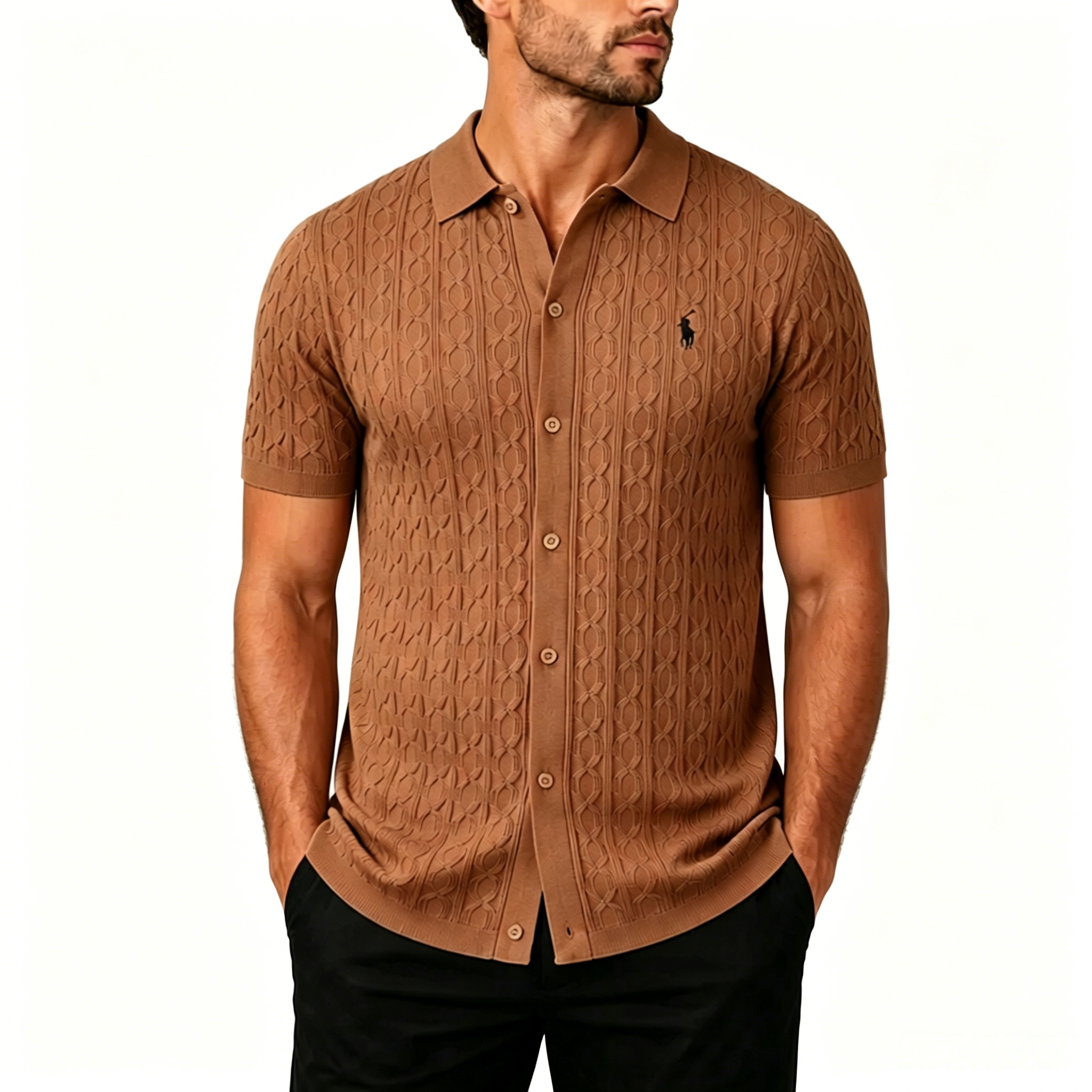 Heritage Cable Knit Button Polo