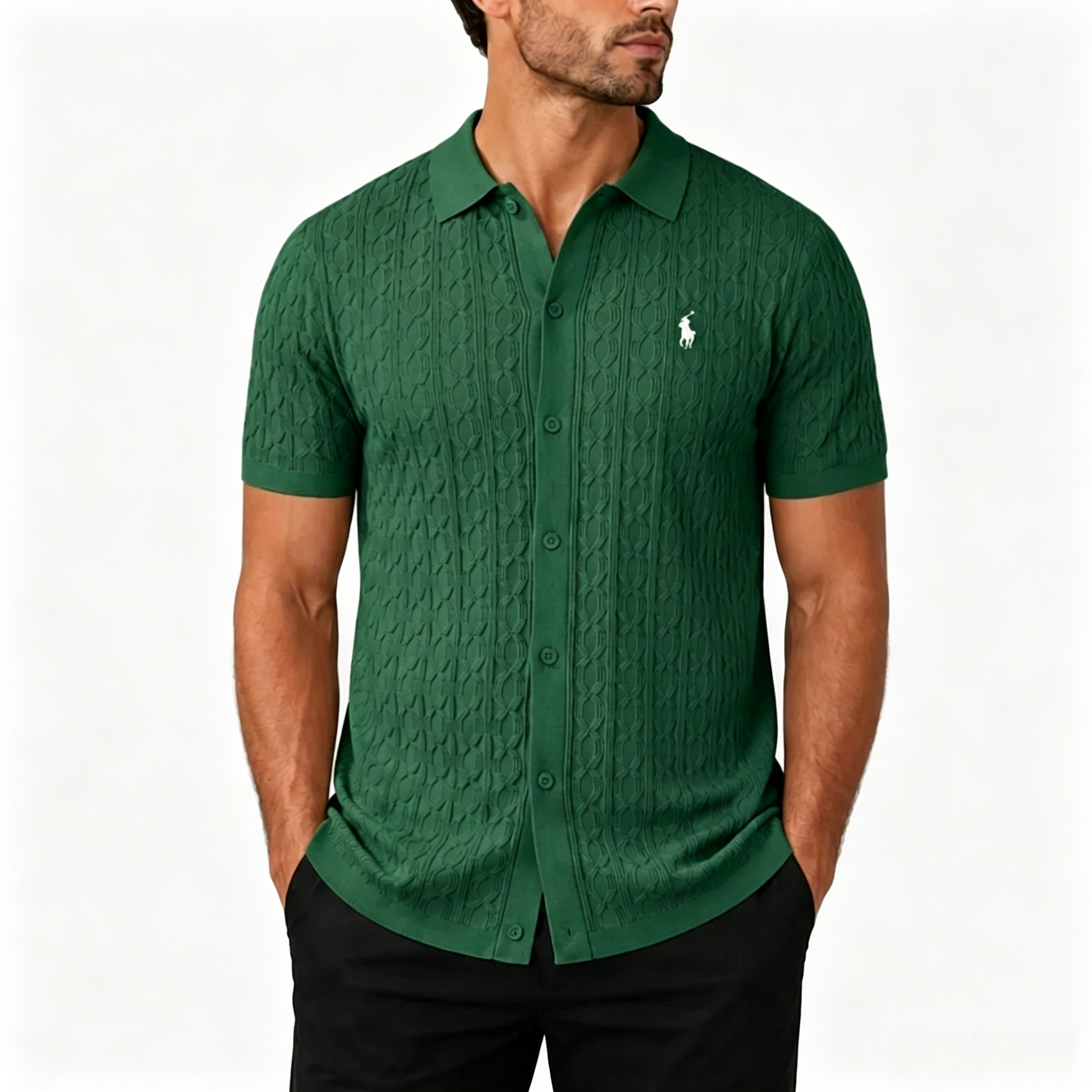 Heritage Cable Knit Button Polo