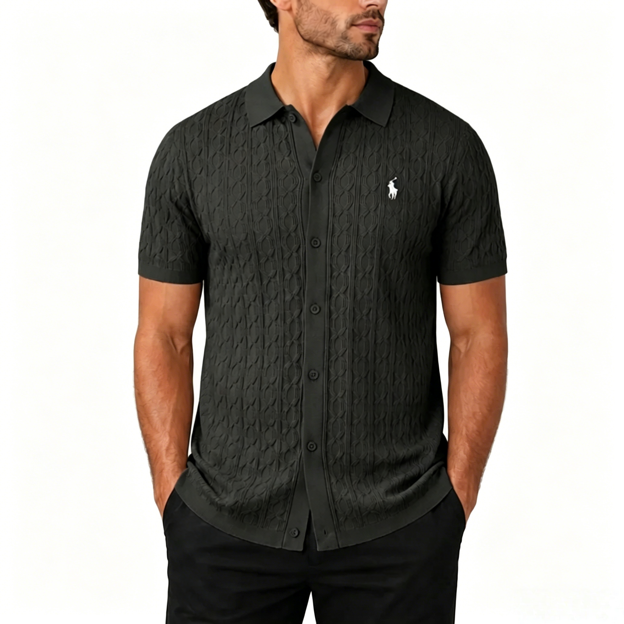Heritage Cable Knit Button Polo