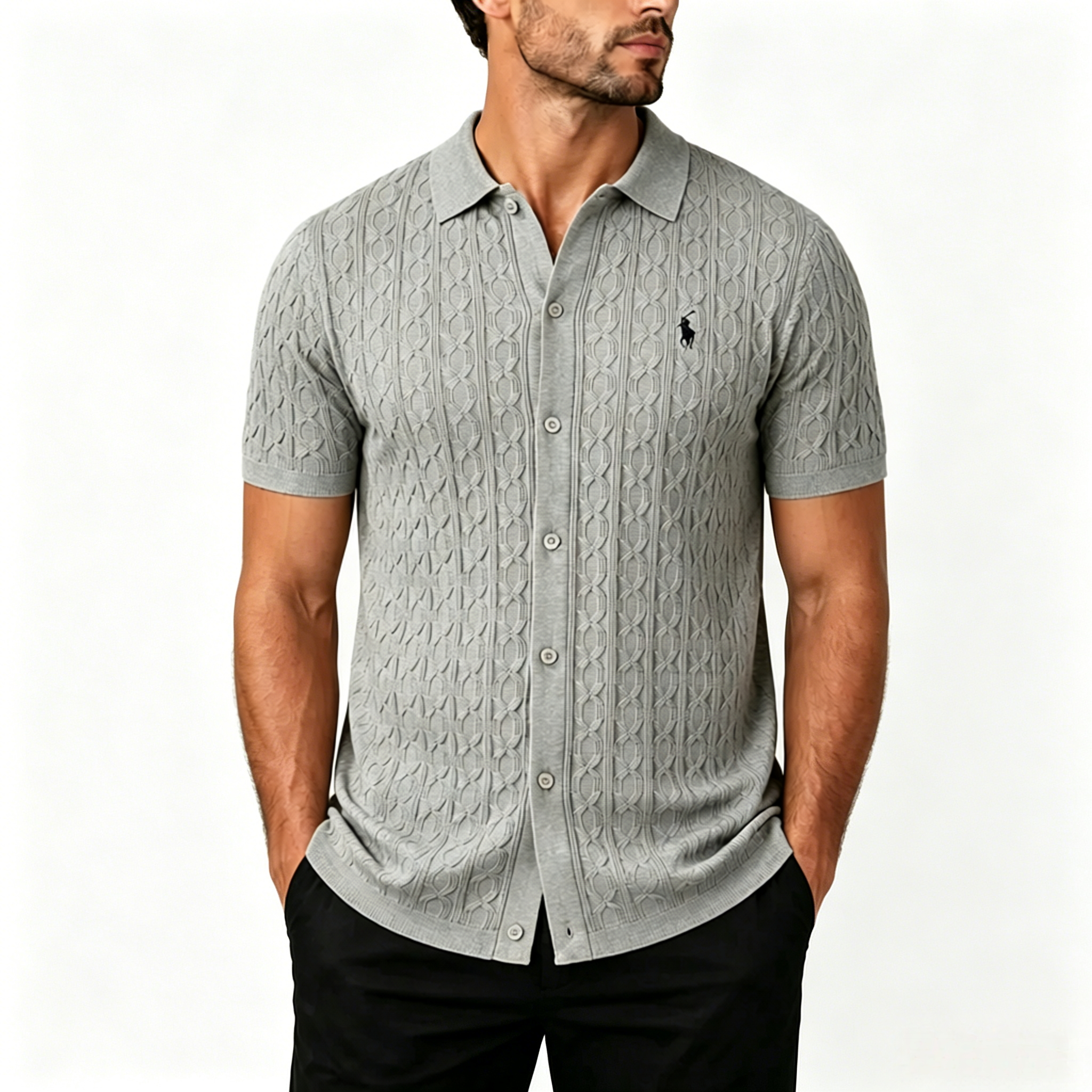 Heritage Cable Knit Button Polo